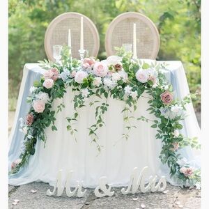 Ling’s Moment 9FT HEAD TABLE FLOWER GARLAND IN ENGLISH PASTEL